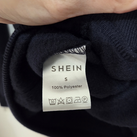 Women Quarter Zip Drop Shoulder Navy Blue Pullover Sweater Size S - Picture 7 of 9